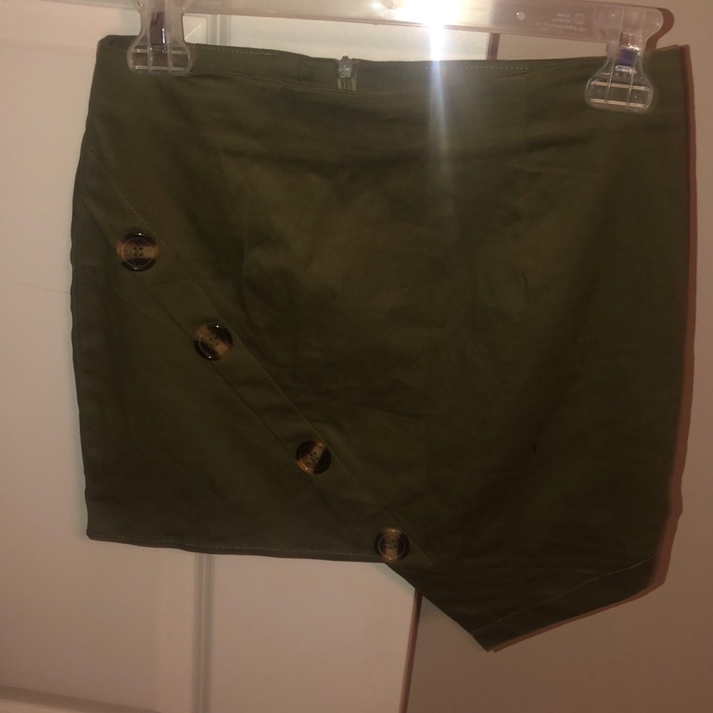 Army green skirt